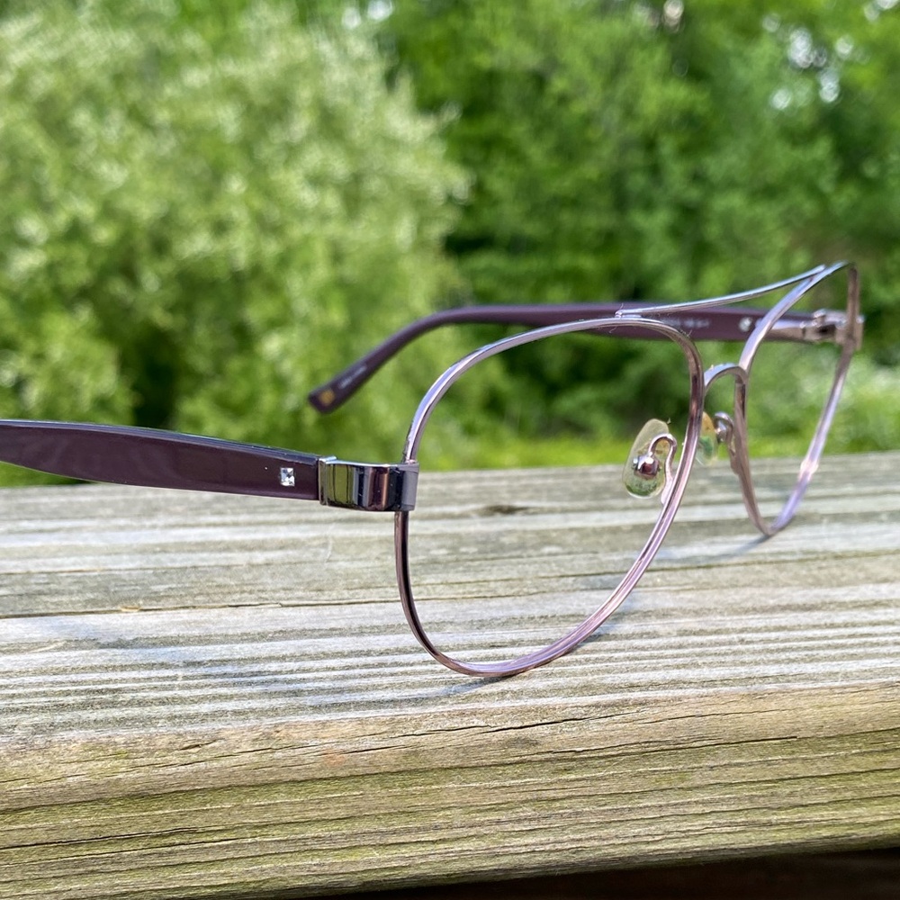 Liz Claiborne glasses frames metallic pink rose mauve 58[]14 135